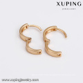 93821 Wholesale plain design women jewelry golden copper alloy hoop earrings